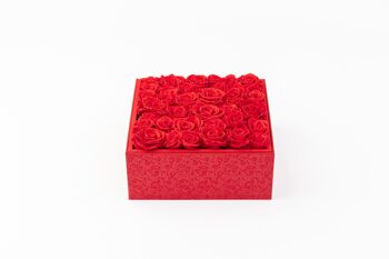 Coffret de fleurs préservées - Objet de décoration florale - Boite Rouge Taille L 5