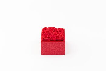 Coffret de fleurs préservées - Objet de décoration florale - Boite Rouge Taille M 3