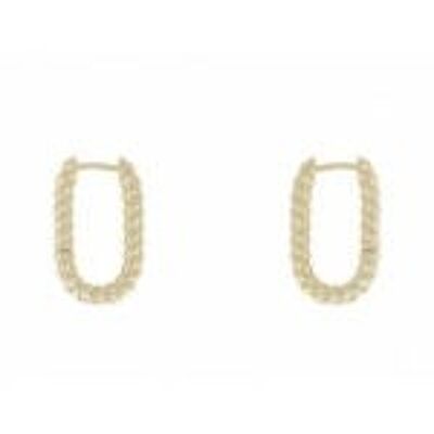 Créoles Plaqué or OVAL STRIE 23MM