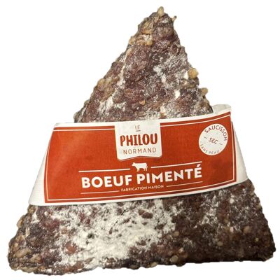 Saucisson sec au bœuf Français (sans peau) au piment