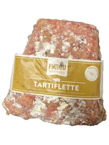 Saucisson sec (sans peau) à la tartiflette 1