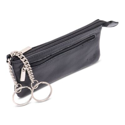Leather Key Pouch - Extra Long - Large Key Pouch Long - 2 Rings