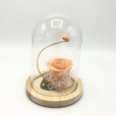 Blumenarrangement unter Glocke – 13 cm