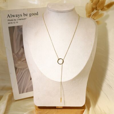 Chain necklace with adjustable circle in Y