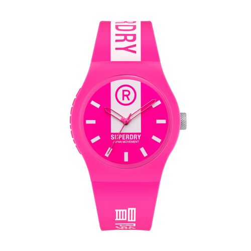 SYL348P - Montre femme analogique Superdry - Bracelet silicone - Urban Brand Block