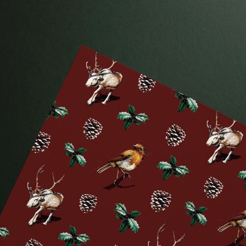 Christmas Red Gift Wrap Sheets