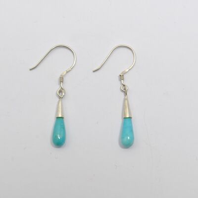Drop earrings in 925 silver and natural turquoise