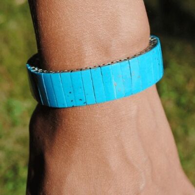 Bracelet extensible en turquoise et acier