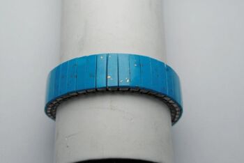 Bracelet extensible en turquoise et acier 2