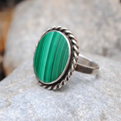 Malachite and 925 silver ring