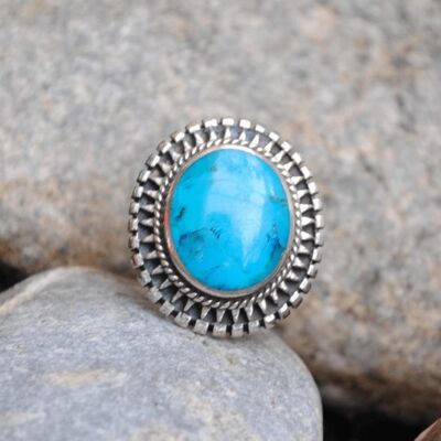 Anillo turquesa y plata 925