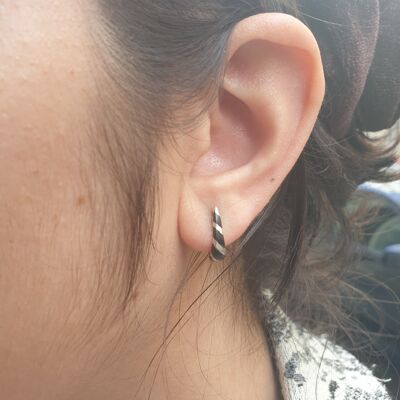 Onyx and 925 silver earrings