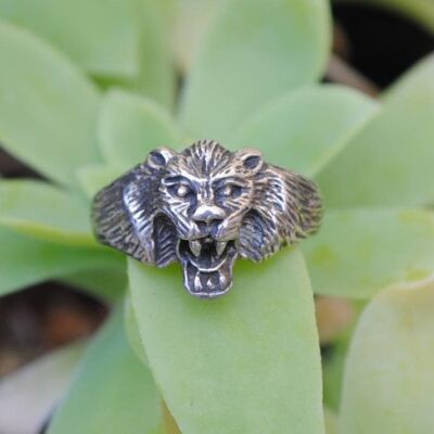 925 silver lion ring