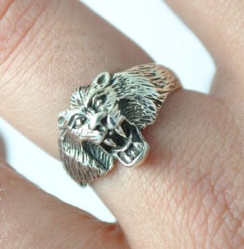 Bague lion en argent 925 2