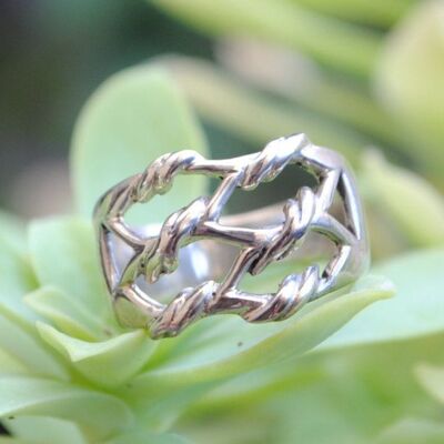 Rope ring in silver 925
