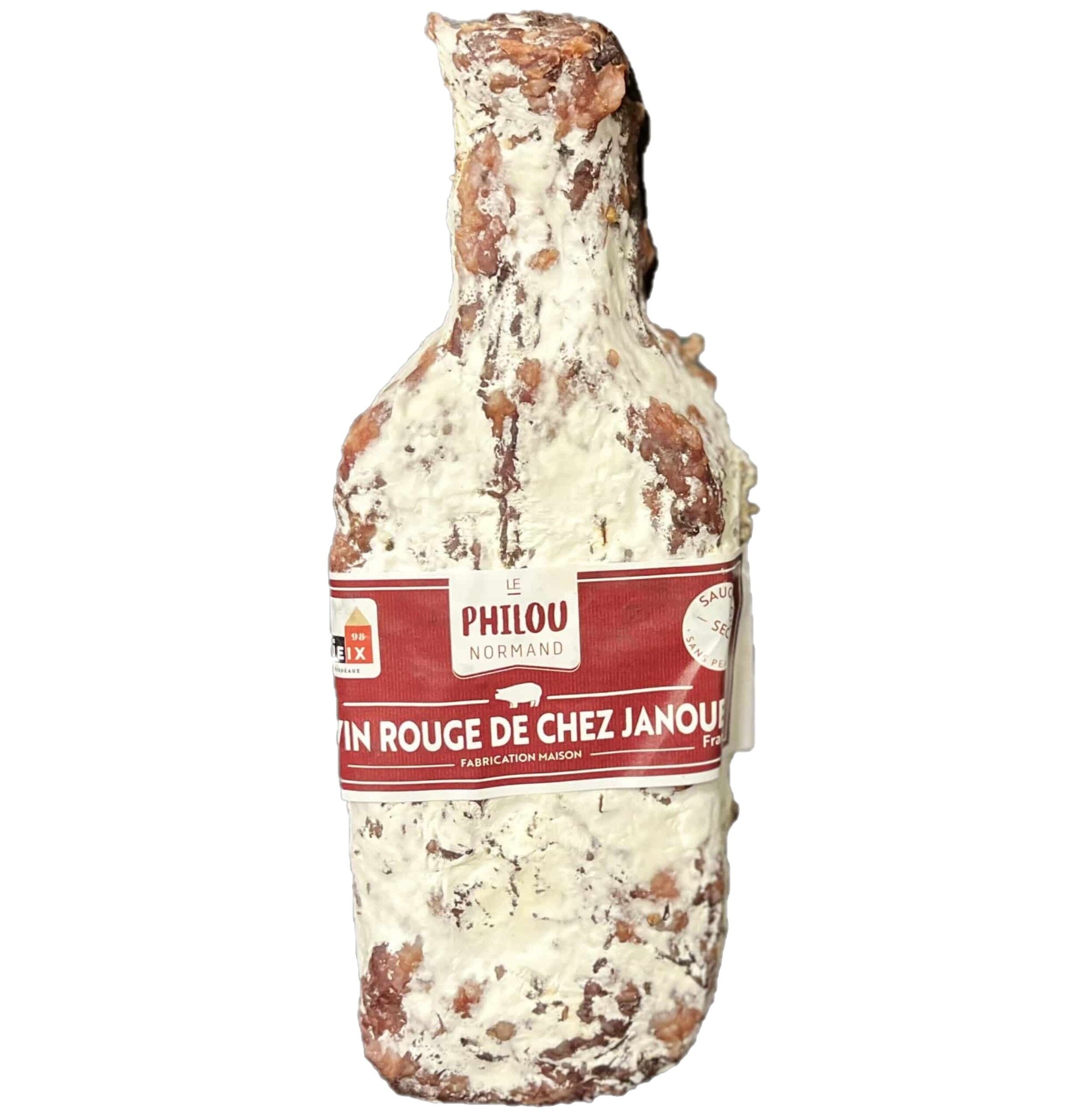 Salsiccia secca (senza pelle) con vino rosso e scalogno