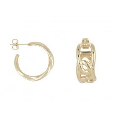 25MM NAVY MESH or Plated Hoop Earrings