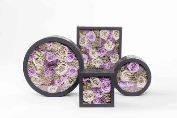 Coffret de fleurs préservées - Objet de décoration florale - Boite Noire Taille L 5