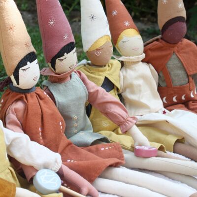 Set of 12 fabric dolls - The Traveling Elves