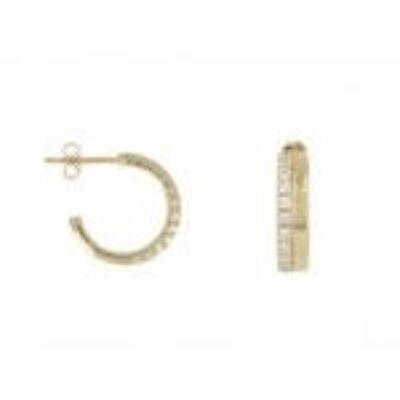 18MM DOUBLE SMOOTH ZIRC gold plated hoop earrings