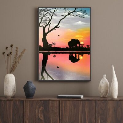 Affiche Poster - Patti Blueh - Jungle sunset