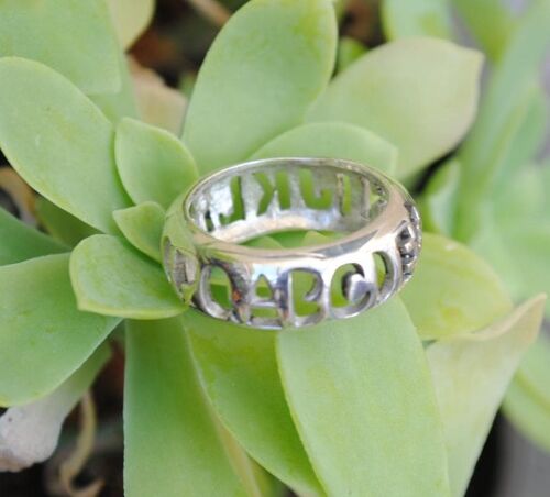 Bague anneau alphabet en argent 925