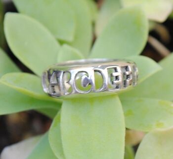 Bague anneau alphabet en argent 925 2