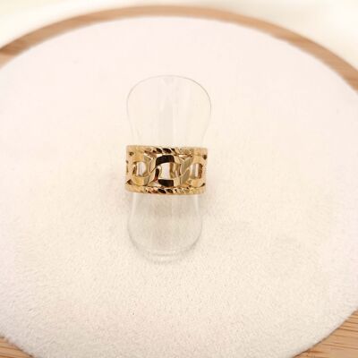 Grande anello a maglie regolabili in oro