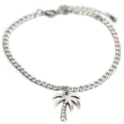 Bracelet de cheville argent palme