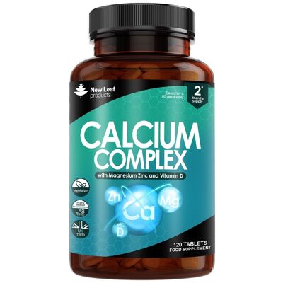 Complexe Calcium - Calcium Magnésium Zinc et Vitamine D 120 Comprimés Haute Résistance