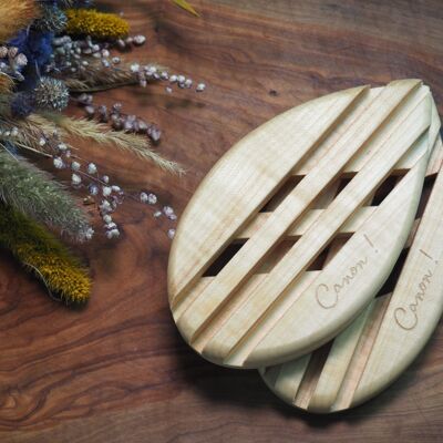 Handmade soap dish, in solid maple wood
