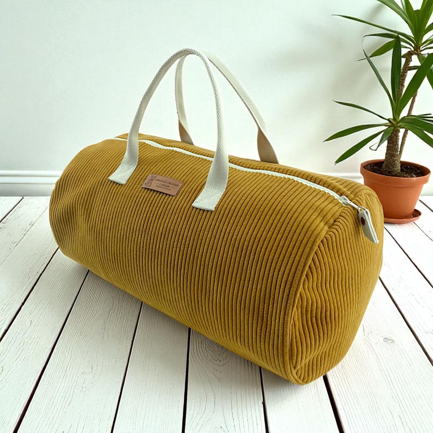 Bolsa de lona, ​​color camello "Corduroy"