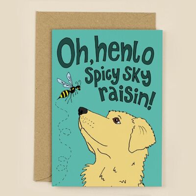 Henlo Spicy Sky Raisin Greeting Card