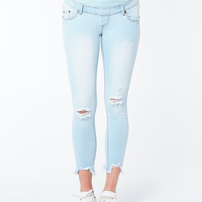Ripped And Ripped Slim Maternity Jeans