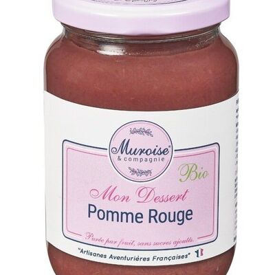 Organic red apple puree without added sugar - 370 g jar