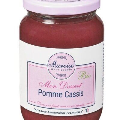 Puré de frutas 100% ecológico, manzana y grosella negra, sin azúcares añadidos - 370 g
