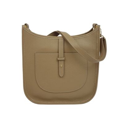 Taupe leather shoulder bag Laly