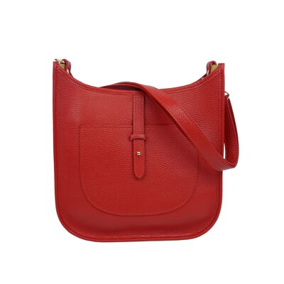 Red leather shoulder bag Laly