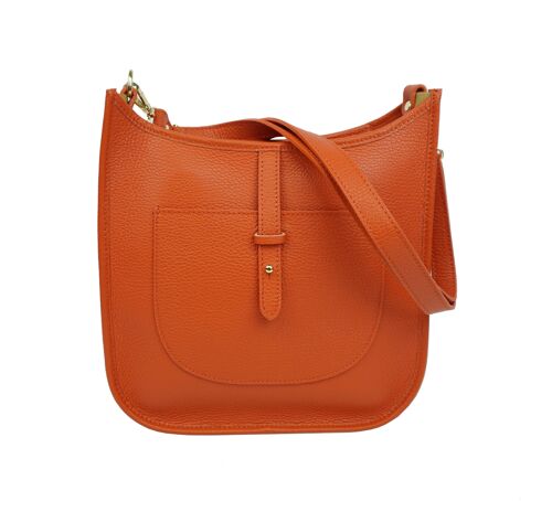 Sac bandoulière en cuir Orange Laly