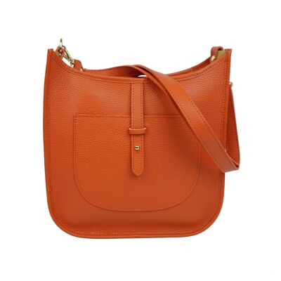 Sac bandoulière en cuir Orange Laly