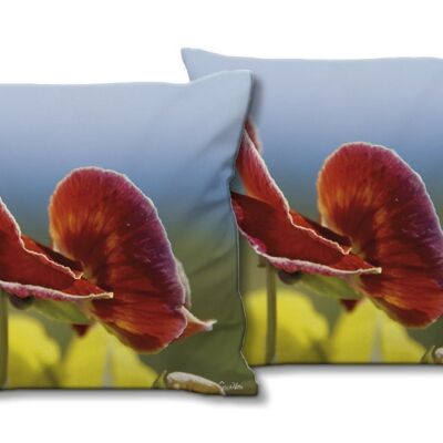 Set di cuscini decorativi con foto (2 pezzi), motivo: fiore 1 - dimensioni: 40 x 40 cm - fodera per cuscino premium, cuscino decorativo, cuscino decorativo, cuscino fotografico, fodera per cuscino