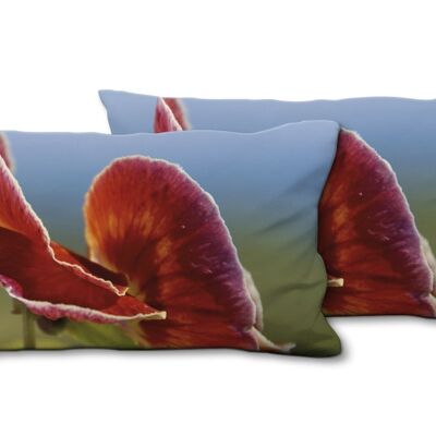 Decorative photo cushion set (2 pieces), motif: flower 1 - size: 80 x 40 cm - premium cushion cover, decorative cushion, decorative cushion, photo cushion, cushion cover