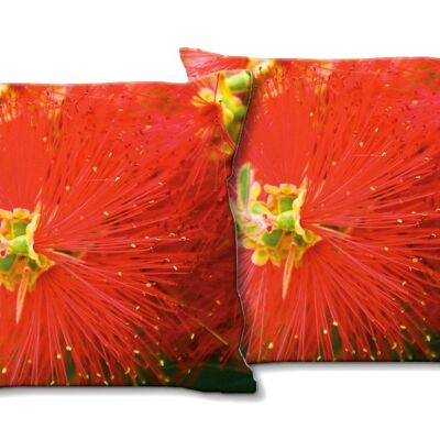 Decorative photo cushion set (2 pieces), motif: flower 2 - size: 40 x 40 cm - premium cushion cover, decorative cushion, decorative cushion, photo cushion, cushion cover