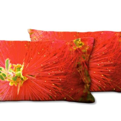 Decorative photo cushion set (2 pieces), motif: flower 2 - size: 80 x 40 cm - premium cushion cover, decorative cushion, decorative cushion, photo cushion, cushion cover
