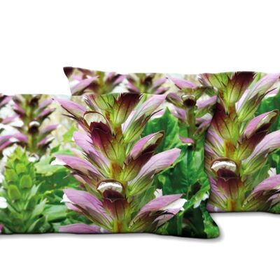 Decorative photo cushion set (2 pieces), motif: flower 5 - size: 80 x 40 cm - premium cushion cover, decorative cushion, decorative cushion, photo cushion, cushion cover