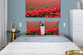 Ensemble de coussins photo décoratifs (2 pièces), motif : Mer de tulipes 2 - Taille : 40 x 40 cm - Housse de coussin premium, coussin décoratif, coussin déco, coussin photo, housse de coussin 3