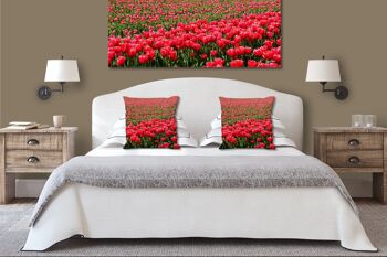 Ensemble de coussins photo décoratifs (2 pièces), motif : Mer de tulipes 2 - Taille : 40 x 40 cm - Housse de coussin premium, coussin décoratif, coussin déco, coussin photo, housse de coussin 5