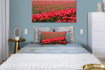 Ensemble de coussins photo décoratifs (2 pièces), motif : Mer de tulipes 2 - Taille : 80 x 40 cm - Housse de coussin premium, coussin décoratif, coussin déco, coussin photo, housse de coussin 4