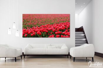 Papier peint : Sea of Tulips 2 - format paysage 2:1 - nombreuses tailles et matériaux - motif d'art photographique exclusif sous forme d'image sur toile ou d'image en verre acrylique pour la décoration murale 5