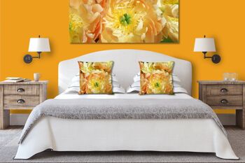 Ensemble de coussins photo décoratifs (2 pièces), motif : fleur de pivoine jaune - taille : 40 x 40 cm - housse de coussin premium, coussin décoratif, coussin décoratif, coussin photo, housse de coussin 5